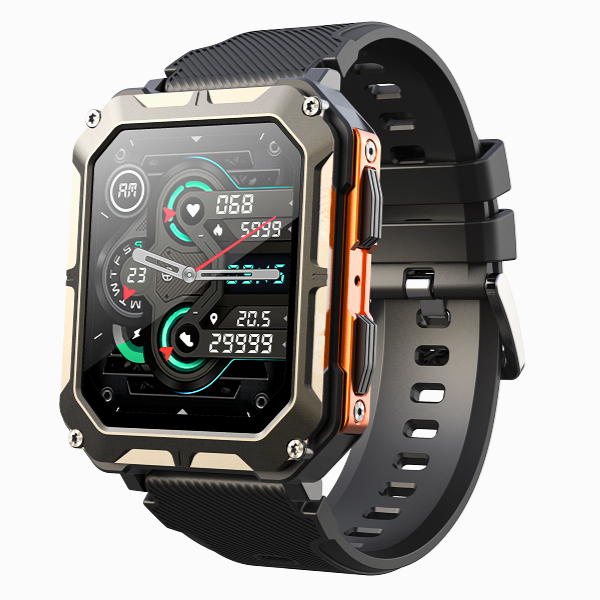 OrbitLink | Stainless Steel Rugged Smartwatch with Fitness & Waterproof Features