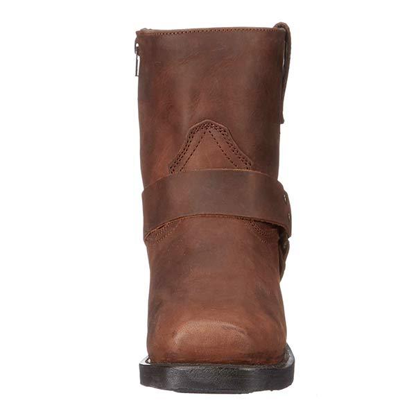 Noelle | Edgy Mid-Cut Black Leather Biker Boots