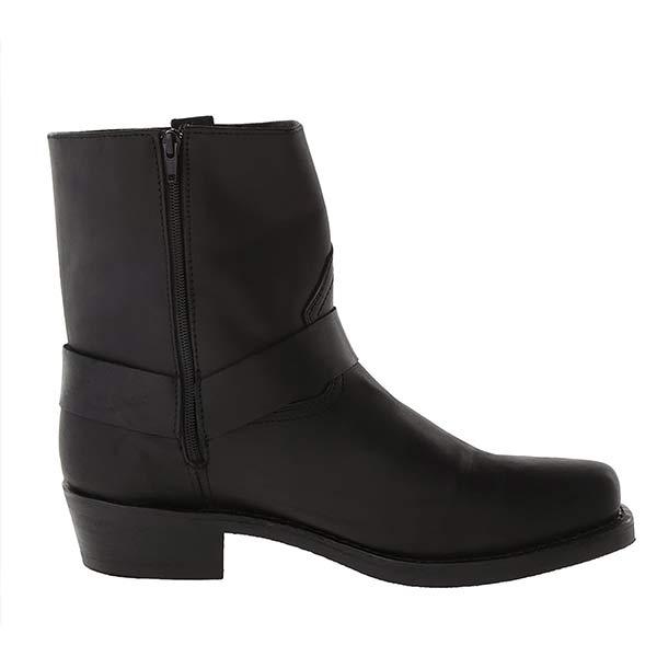 Noelle | Edgy Mid-Cut Black Leather Biker Boots