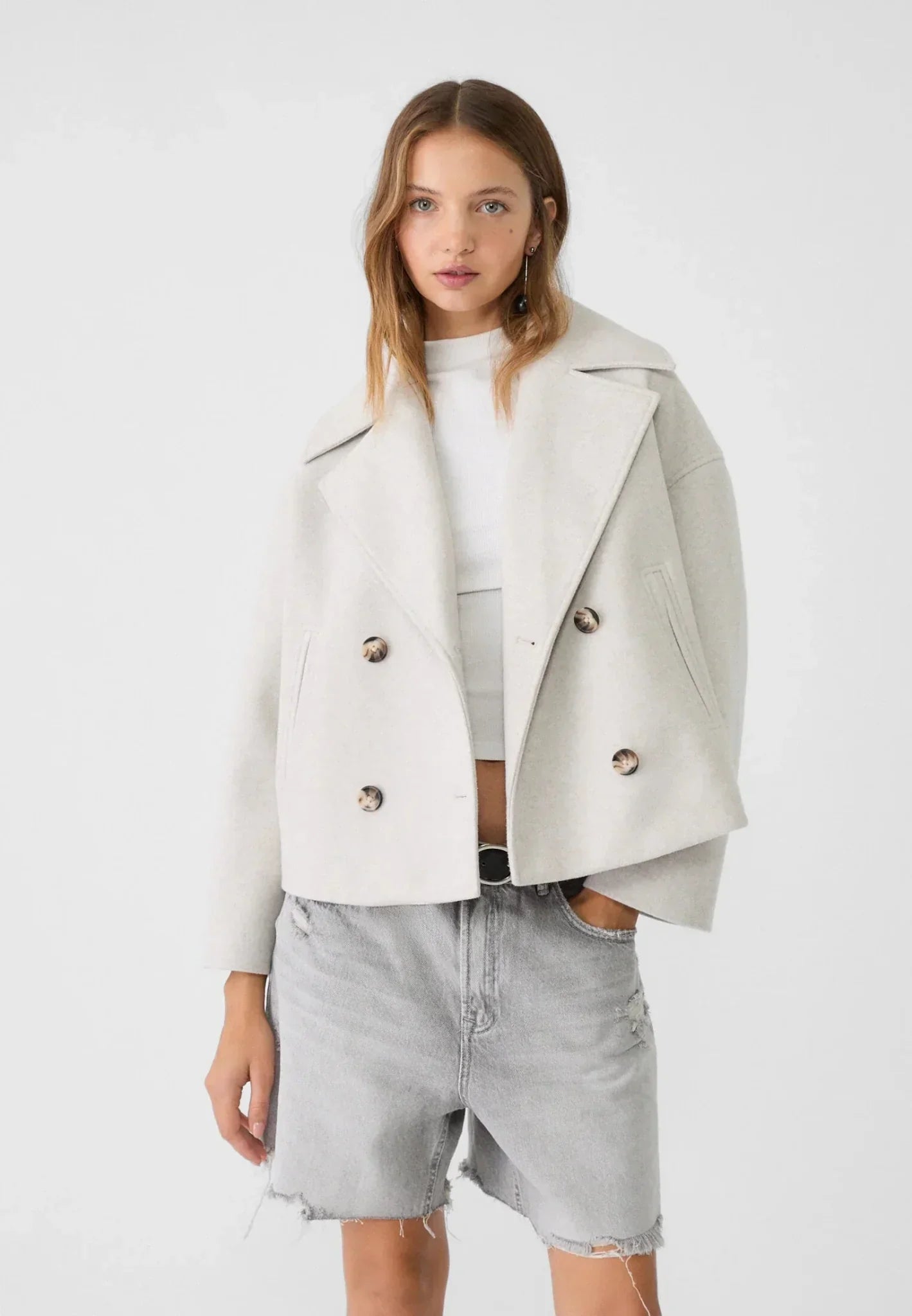 Annalise | Stylish Oversized Women's Jacket, Chic Cropped Wool-Look Coat