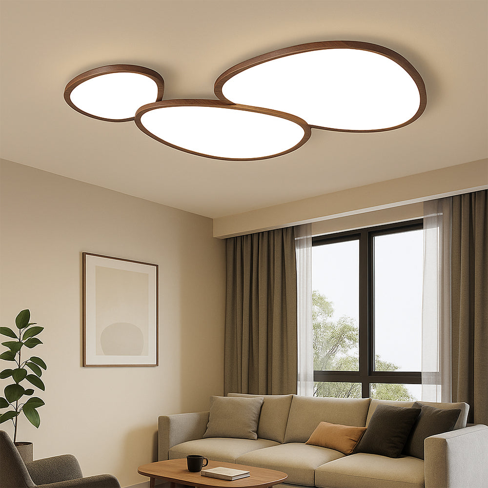 LumiGrain | Minimalist Dark Wooden Ceiling Lamp