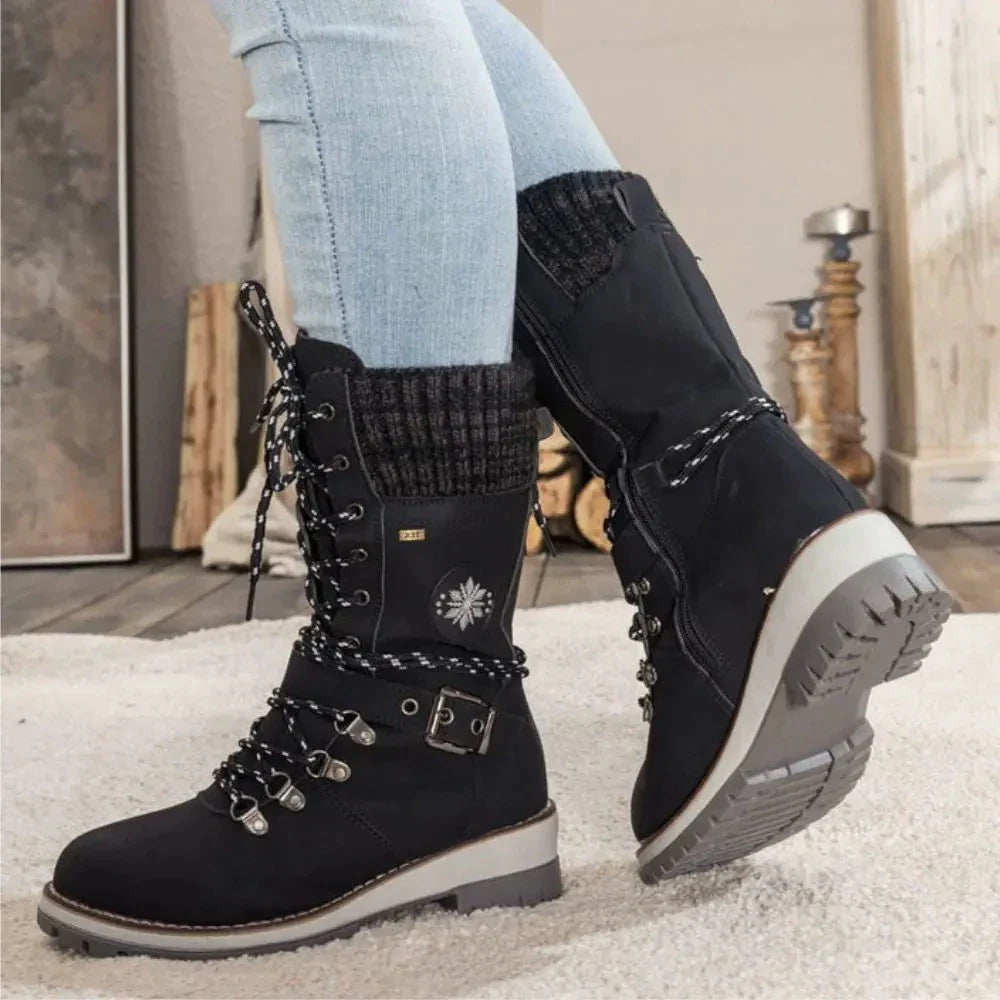 Alora | Cozy Stylish Black Winter Boots for Women