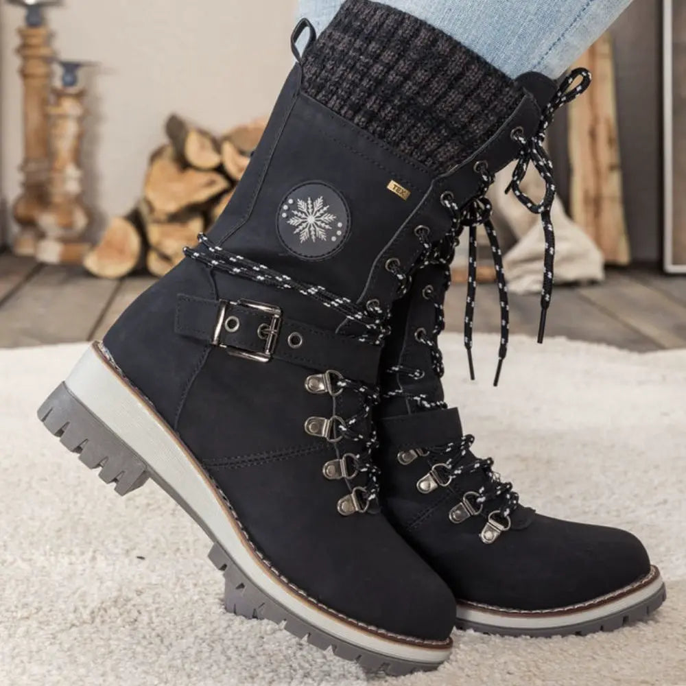 Alora | Cozy Stylish Black Winter Boots for Women