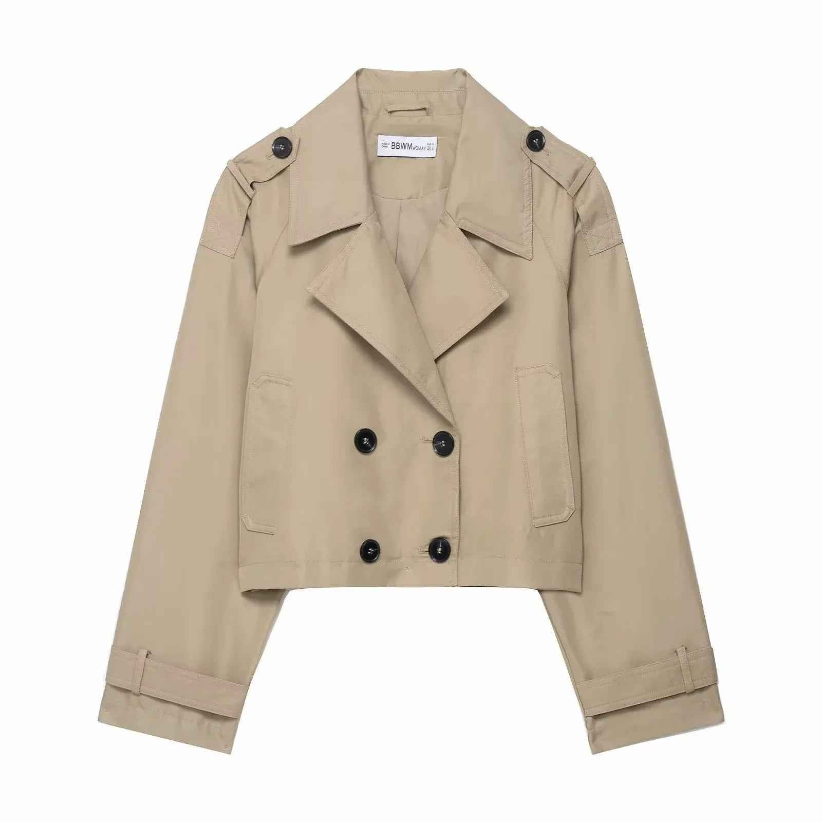 Anne | Women's Double Breasted Trench Coat with Pockets – Stylish Autumn Winter Office Jacket