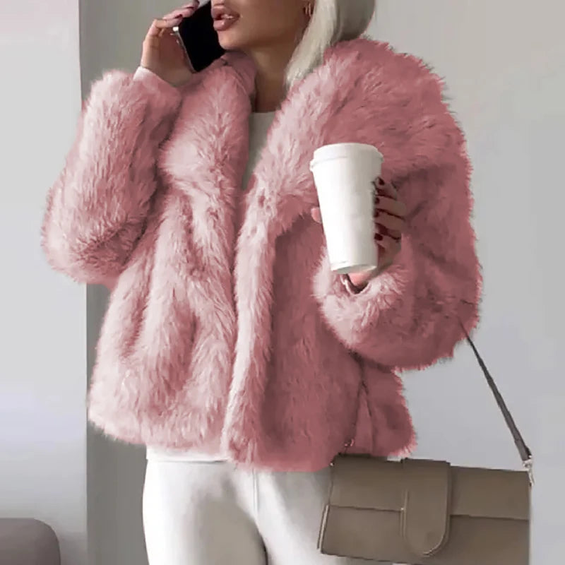 Maya | Women's Faux Fur Short Jacket – Stylish Winter Coat for Autumn Casual and Semi-Formal Wear