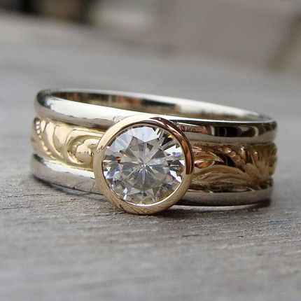 Vintage Zirconia Gold & Silver Ring